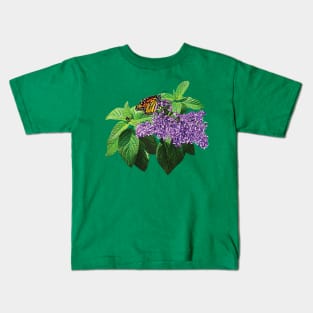 Heliotropes - Monarch Butterfly on Heliotrope Kids T-Shirt